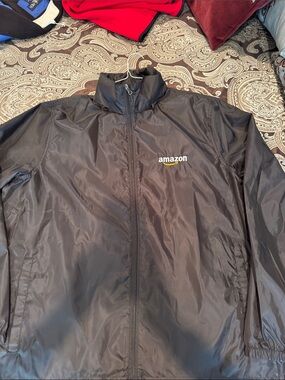 Elevate Black Lightweight Windbreaker Jacket with Amazon Logo 2XL